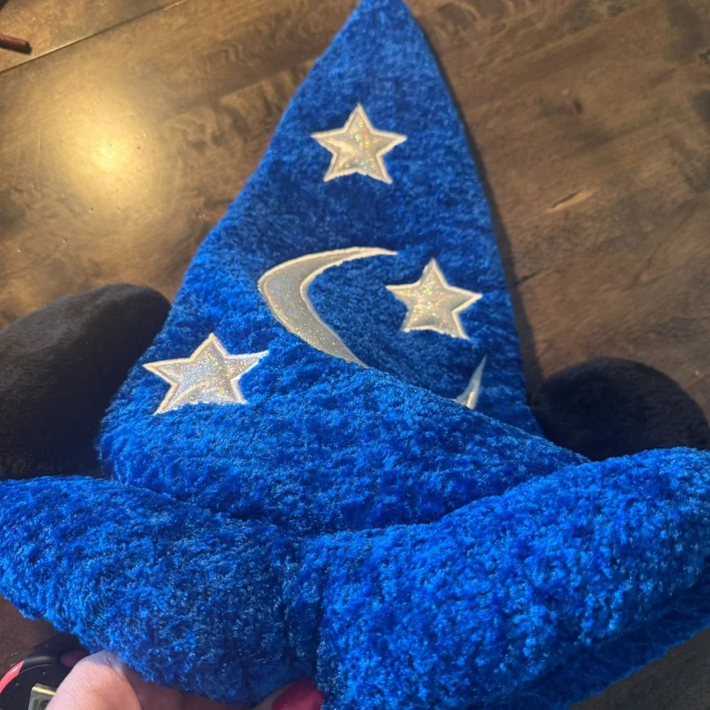 Disneyland World Mickey Mouse Sorcerer Wizard Blue‎ Hat With Ears Adult